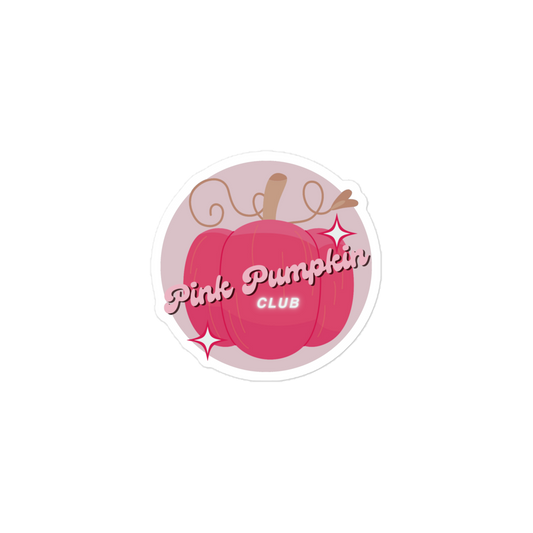 pink pumpkin club sticker