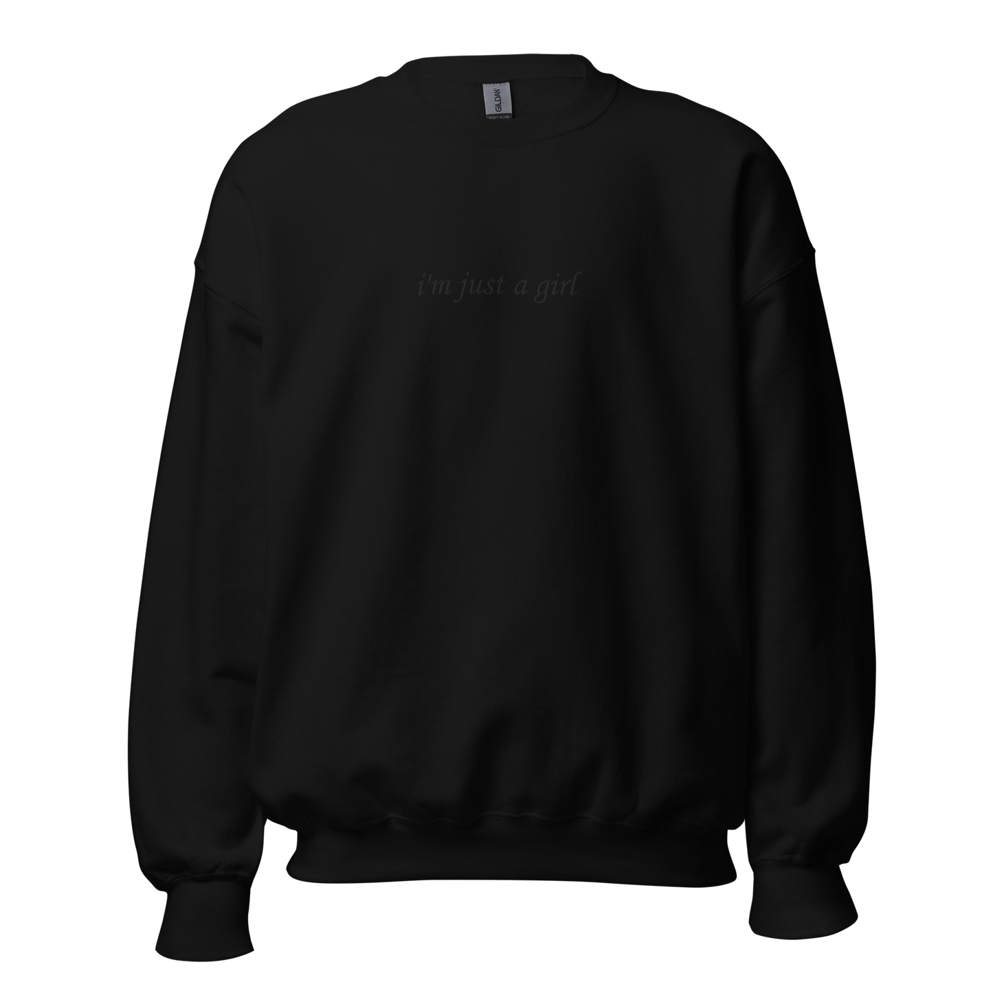 just a girl crewneck in black