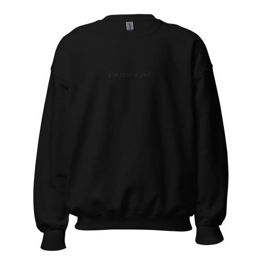 just a girl crewneck in black