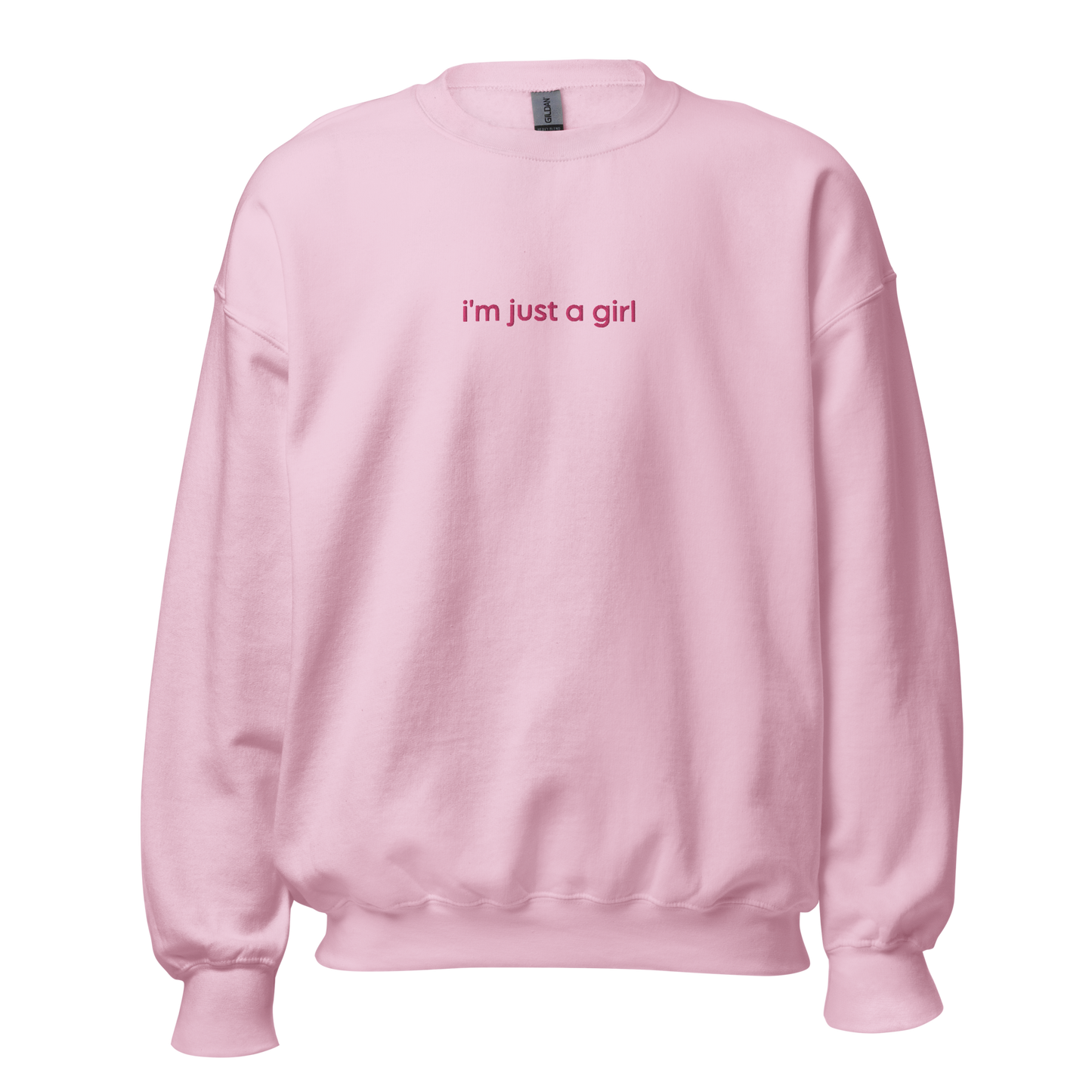 just a girl crewneck in pink