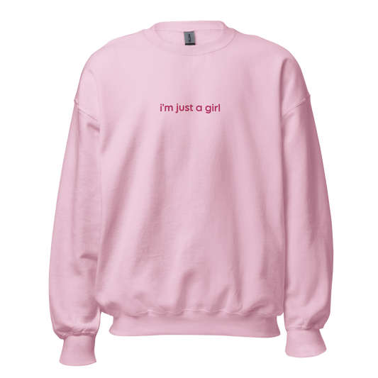 just a girl crewneck in pink