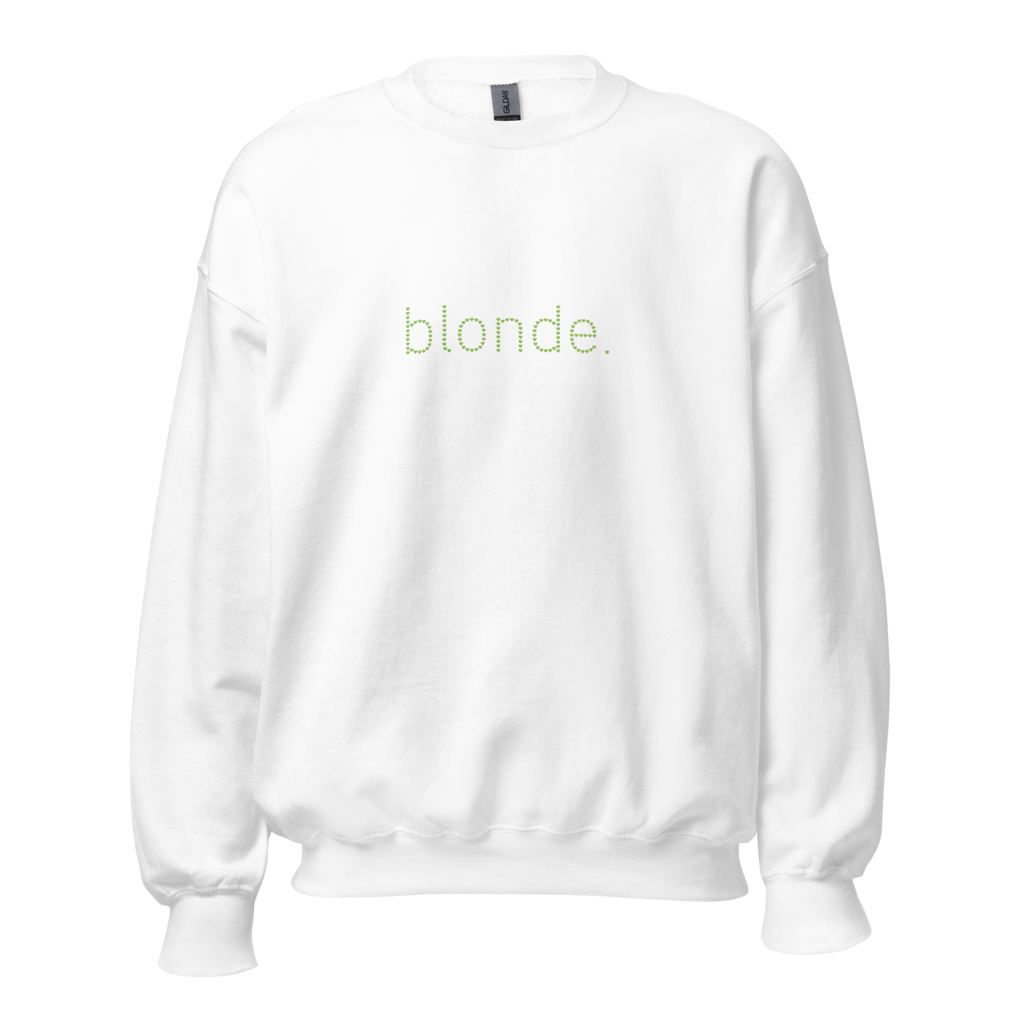 blonde. crewneck in white