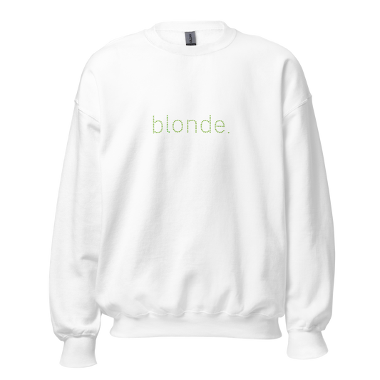 blonde. crewneck in white