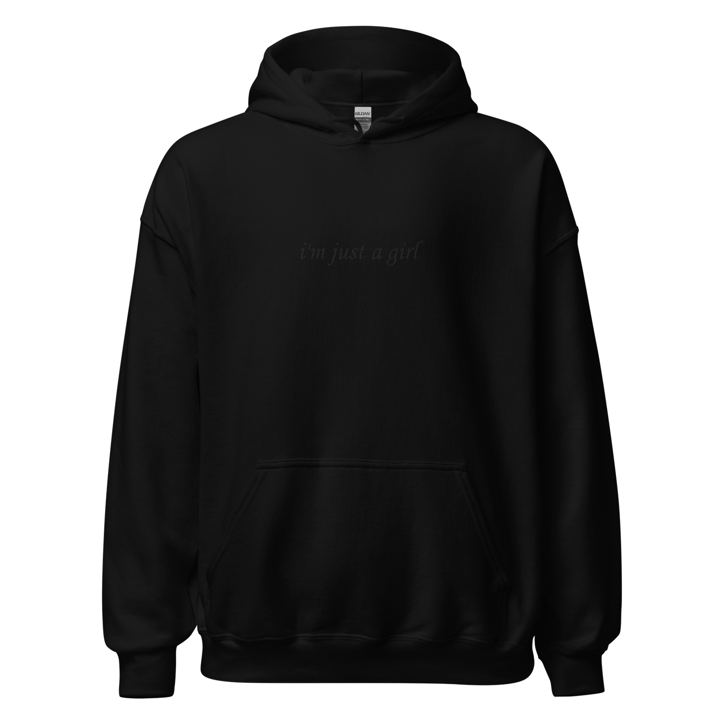 just a girl hoodie in black