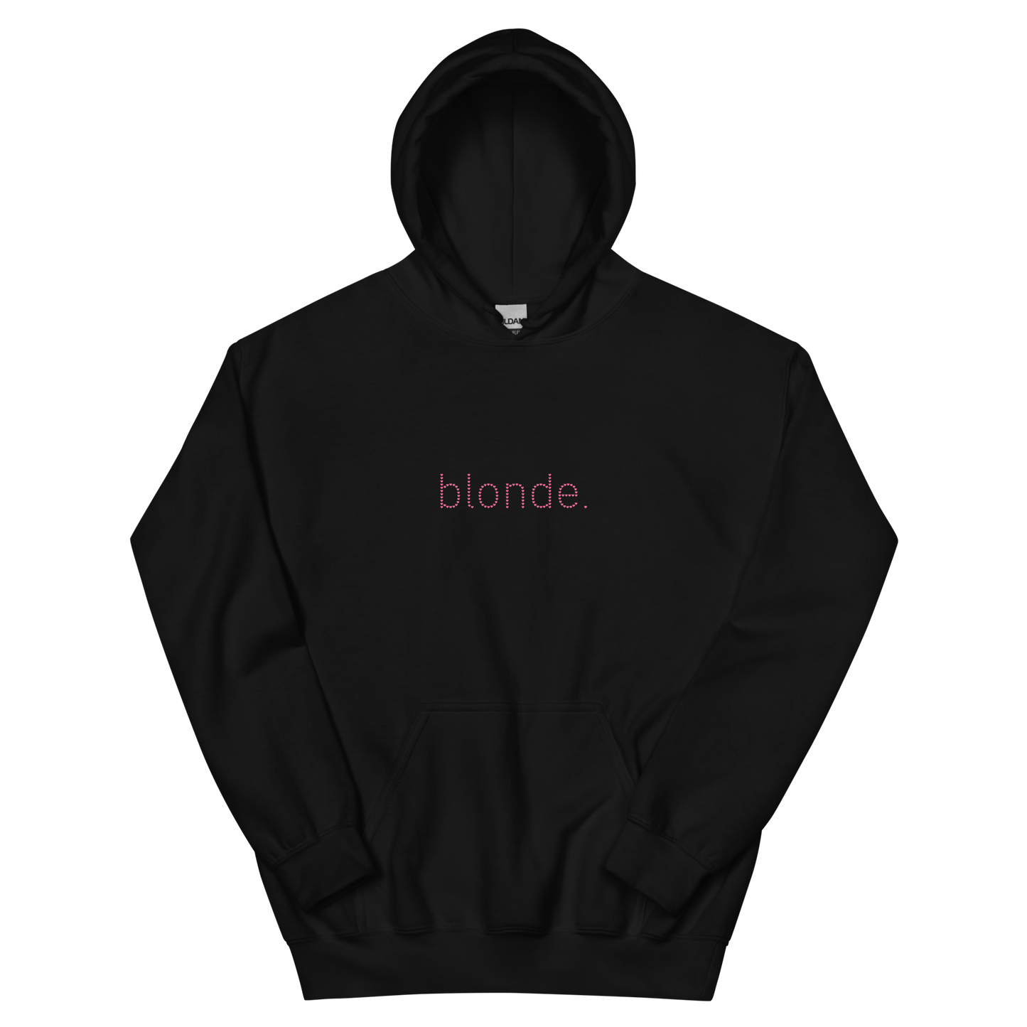 blonde. hoodie in black