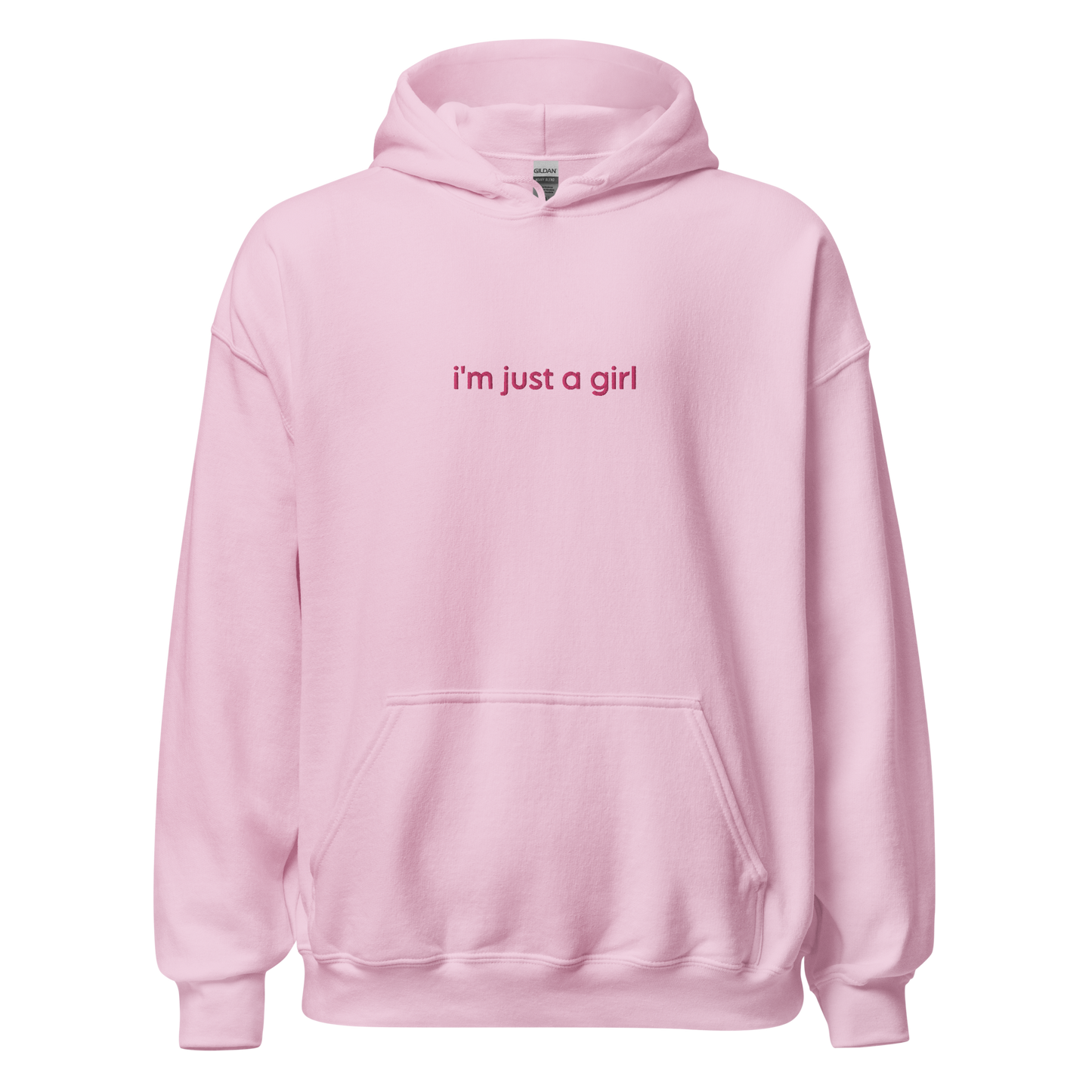 just a girl hoodie in pink