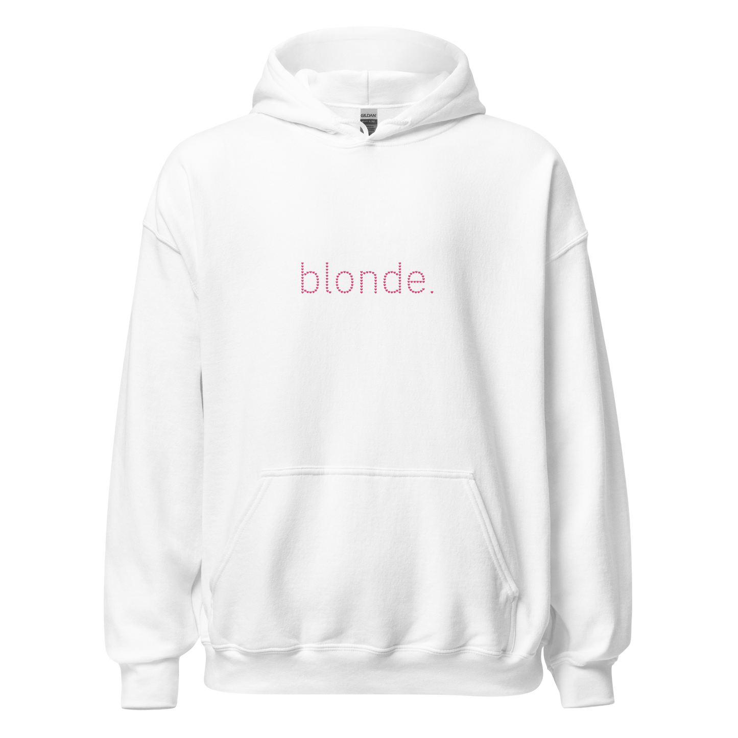 blonde. hoodie in white