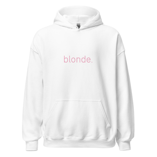 blonde. hoodie in white